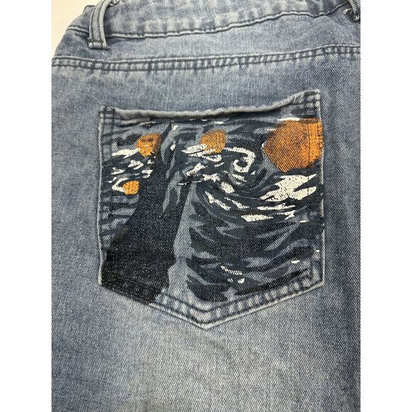 Womens Shein Curve Denim Painted Pocket Shorts Size 3XL - Picture 7 of 11